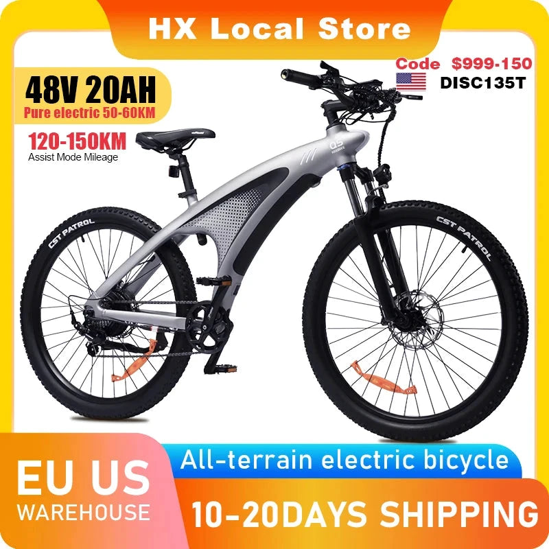 HX Q5 Electric Bike Adult Mountain City Off-Road E-Bike by superior interior and more