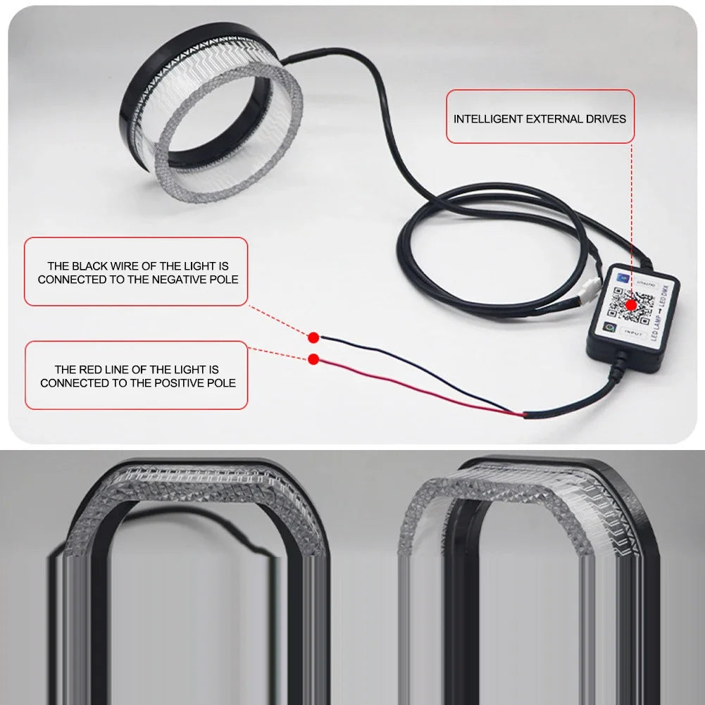 5D Crystal Angel Eyes LED Halo Rings for Headlights