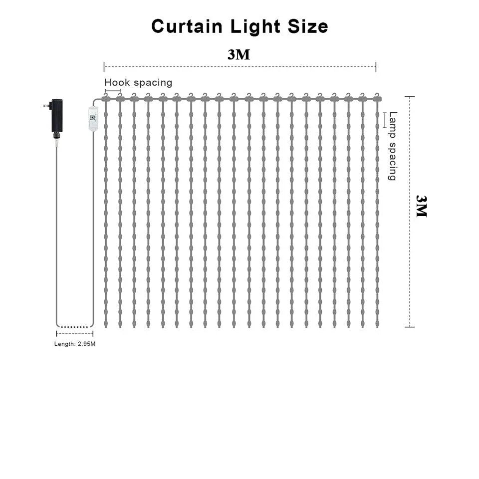 Smart LED Curtain Lights With APP Control RGB Dimming