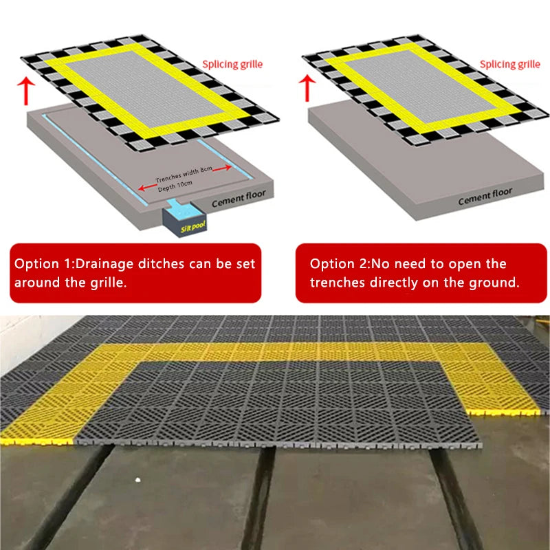 Hign-Concerned 25-Piece Garage Floor Mats Car Wash Room Tiles