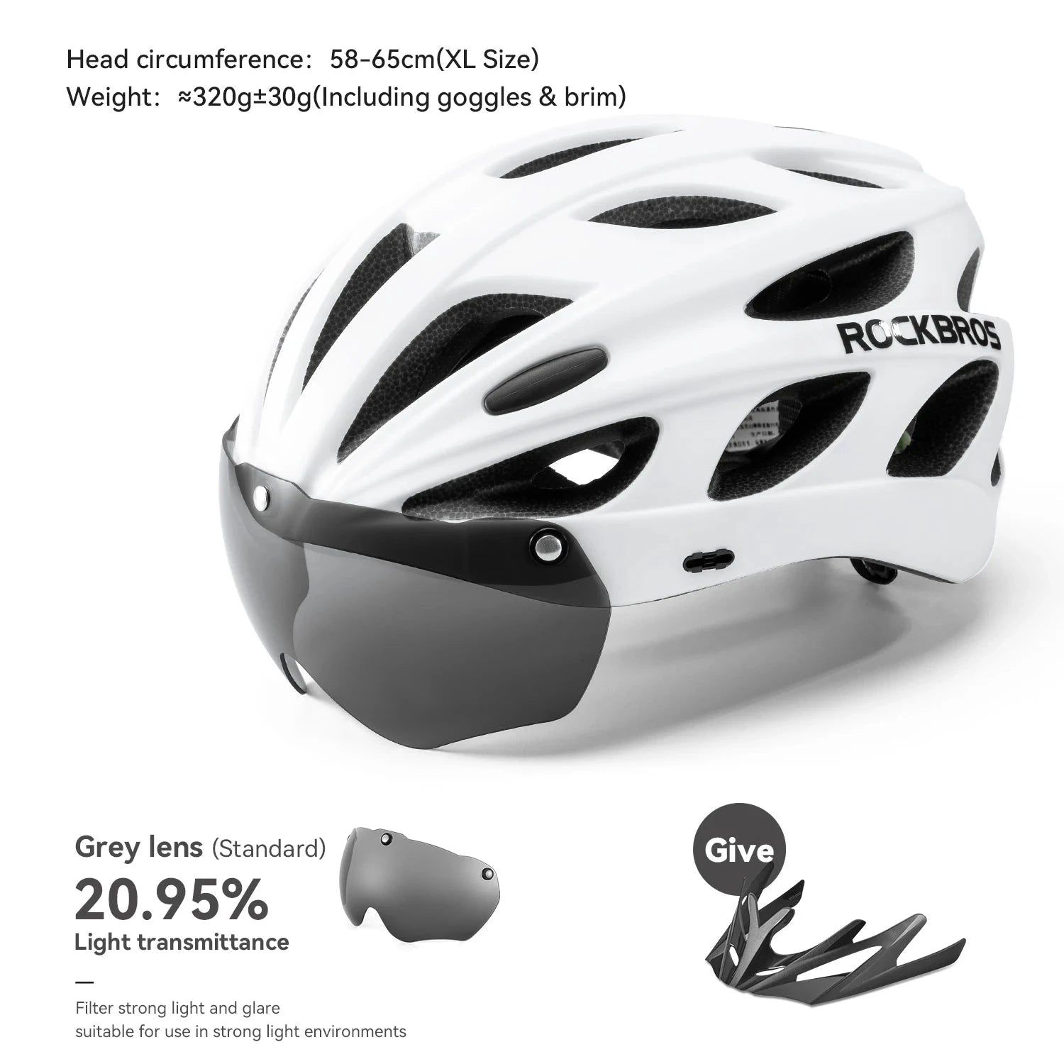 ROCKBROS Cycling Helmet With Integrated Goggles Lightweight Head Protection by superior interior and more