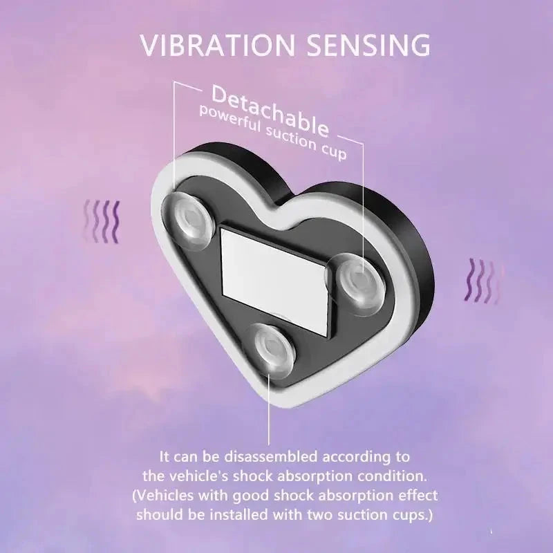 Solar Powered Wireless LED Heart Shape C Pillar Neon Light For Car Interior by superior interior and more