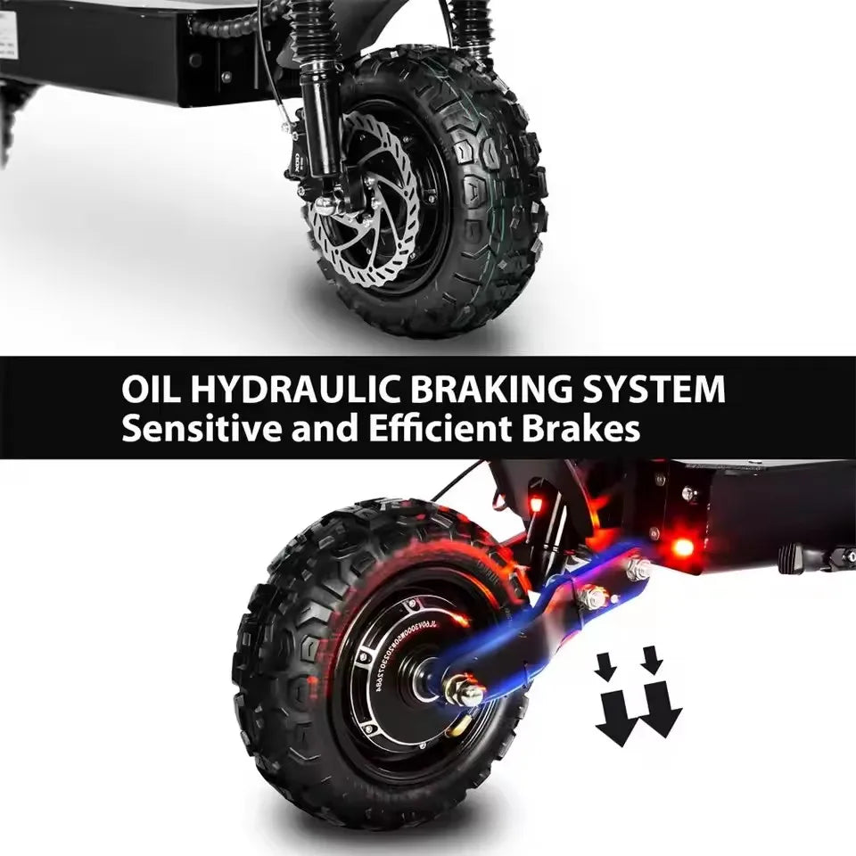 6000W High Power Foldable Electric Scooter 60V 38Ah Battery