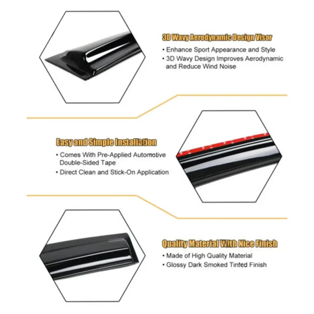 Window Visor Replacement Set For Toyota Corolla Acrylic Four Piece by superior interior and more