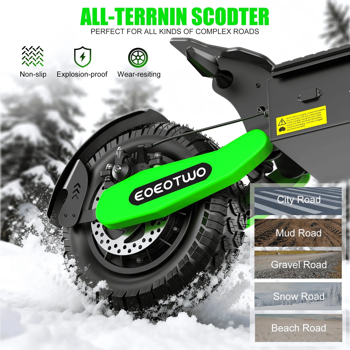 EOEOTWO GT06 Off Road Electric Scooter 1200W 30MPH Dual Suspension by superior interior and more