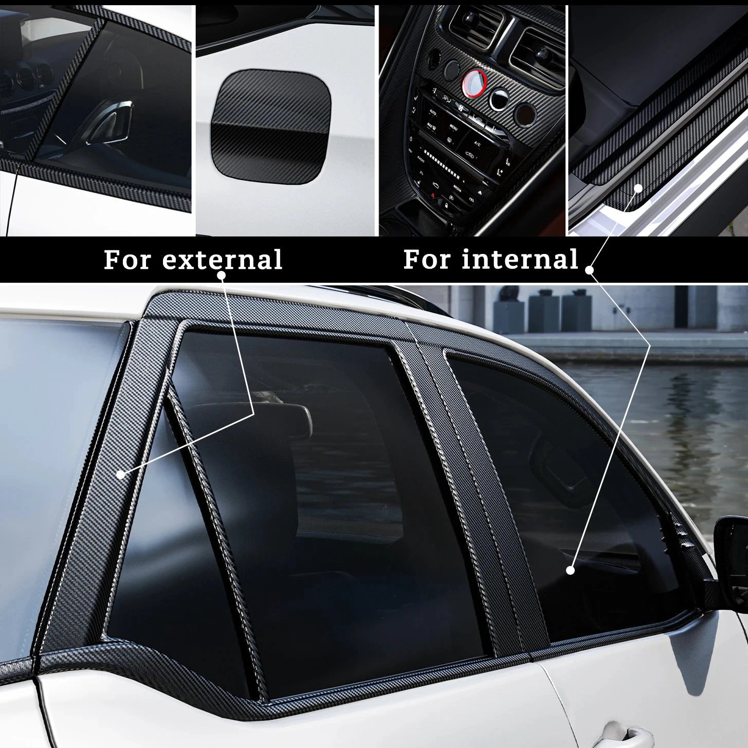 Carbon Fiber Vinyl Car Body Wrap Film 3D 4D Durable by superior interior and more