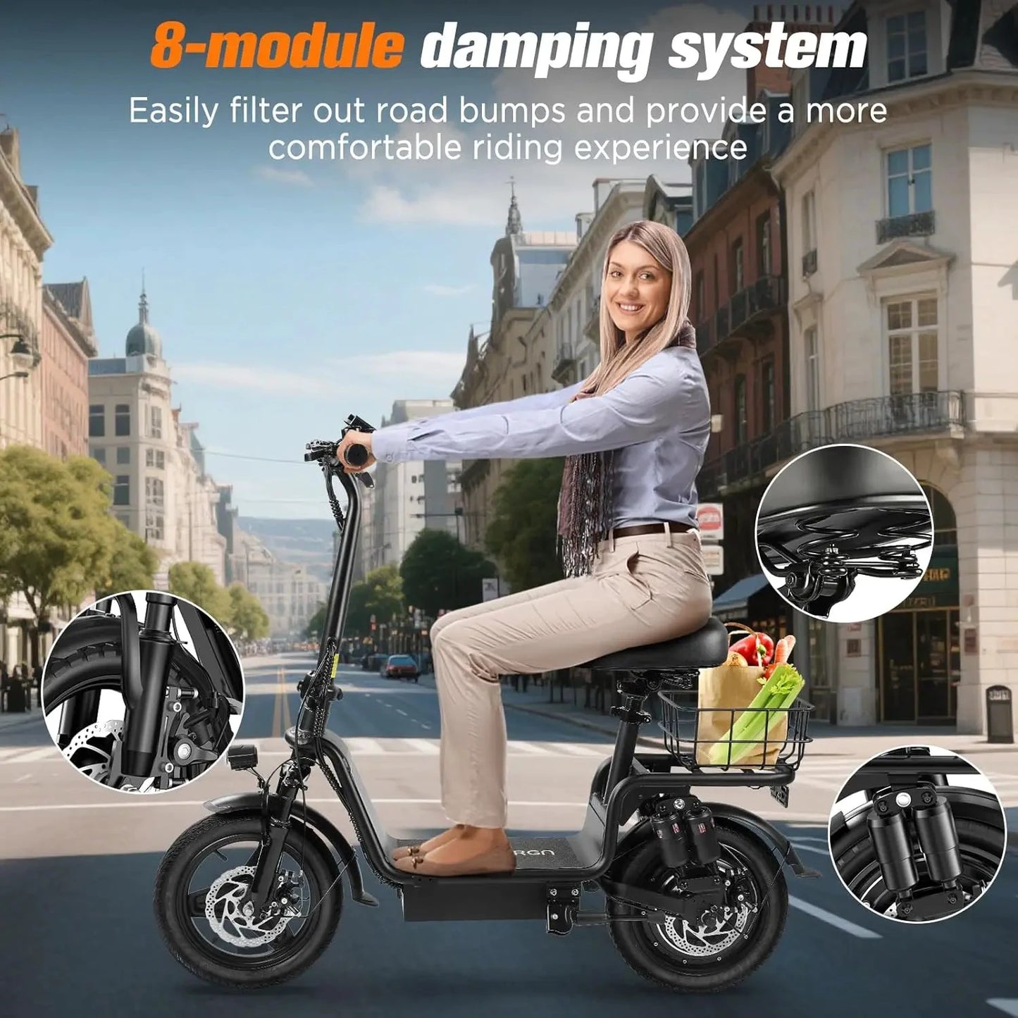 INSDRGNC14 Foldable Electric Bicycle With Seat 900W 20 MPH by superior interior and more