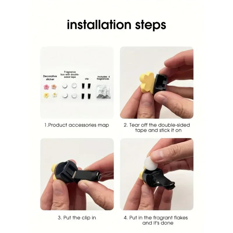 Hign-concerned Car Fragrance Clip Flower Ornament Decoration