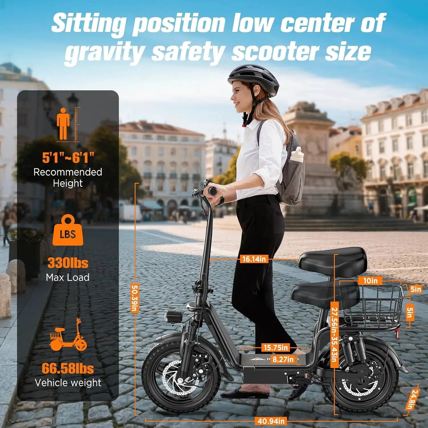 INSDRGNC14 Foldable Electric Bicycle With Seat 900W 20 MPH by superior interior and more
