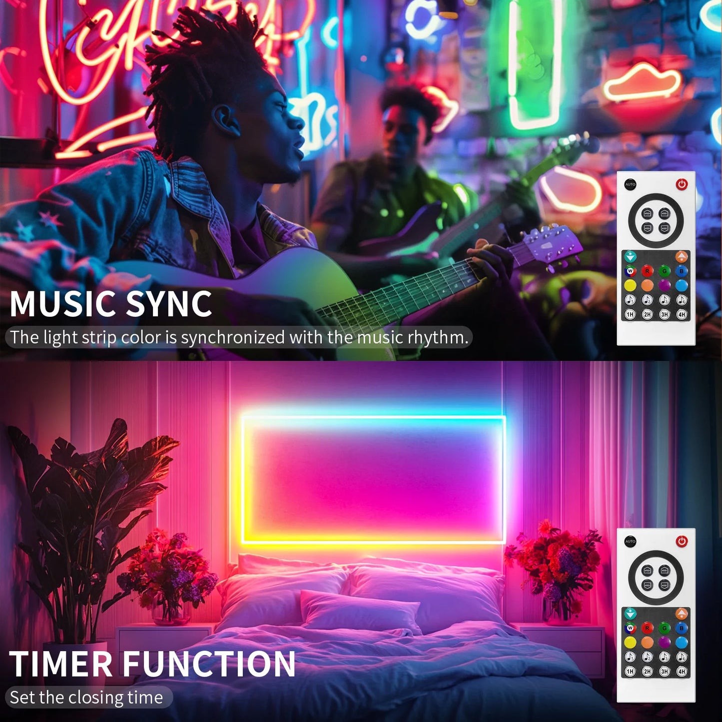 BUNACET Neon LED Strip 216 LEDs Per Meter RGBIC Waterproof IP65 Decor Light