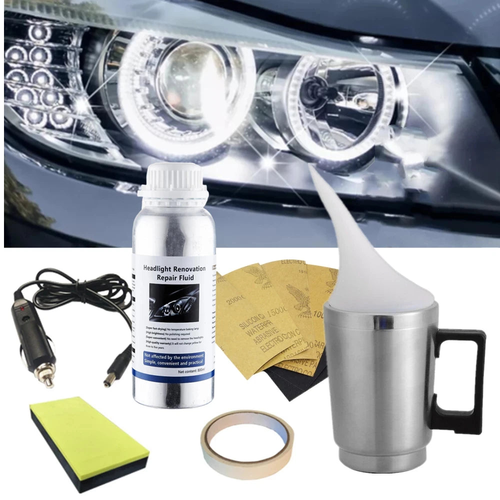 Headlight Restoration Kit For Auto Cars With Polish