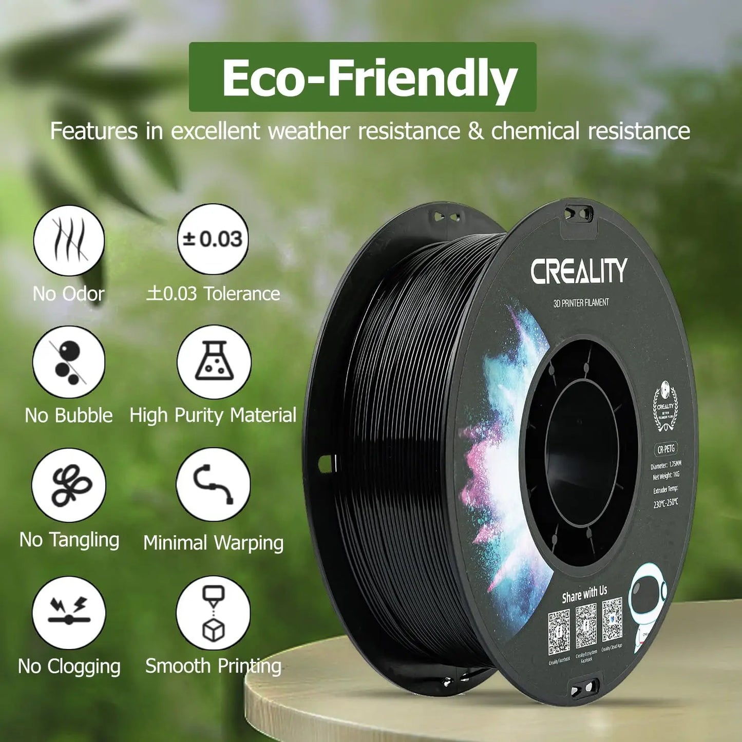 Creality PETG Filament 12 Roll Bundle Odorless Toughness 3D Printing