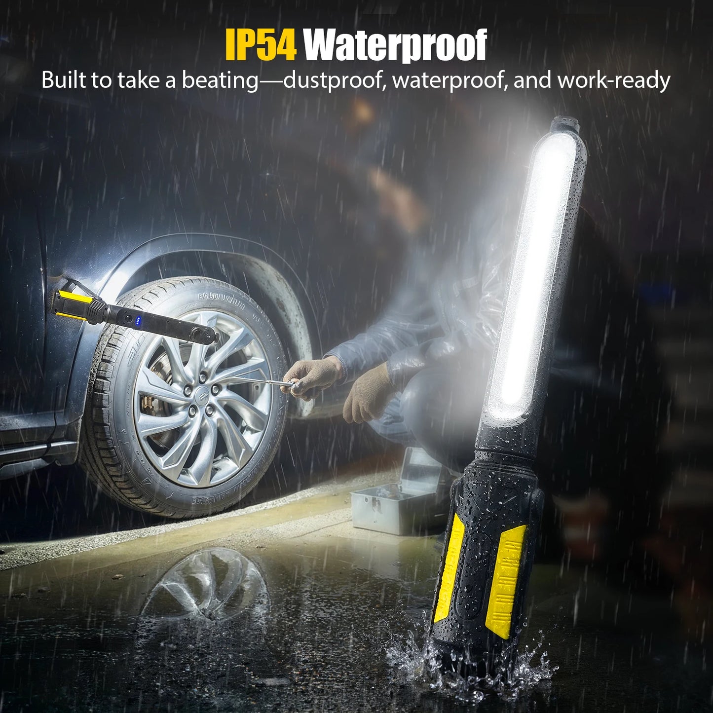 MIXJOY Dual Magnetic Work Light 2-In-1 2400LM Rechargeable Underhood