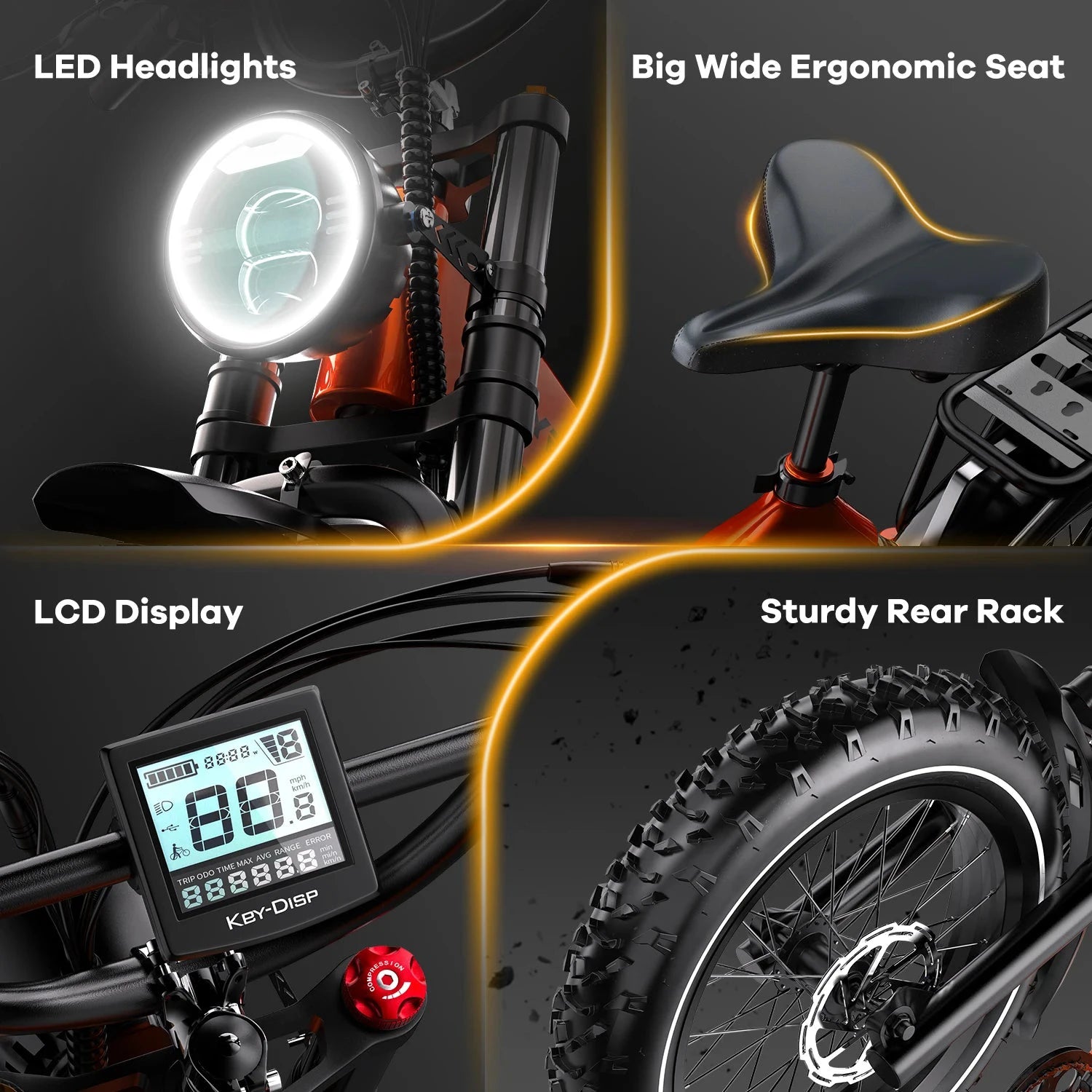 CYBERVELO EK6 Folding Electric Bike 2000W Peak 35MPH by superior interior and more