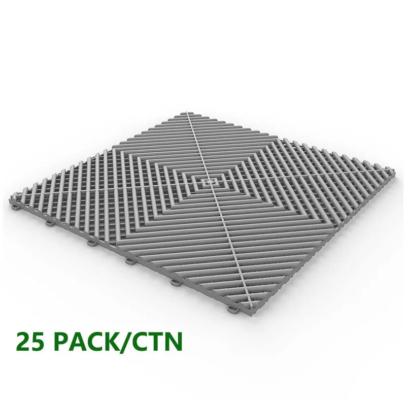 Hign-Concerned 25-Piece Garage Floor Mats Car Wash Room Tiles