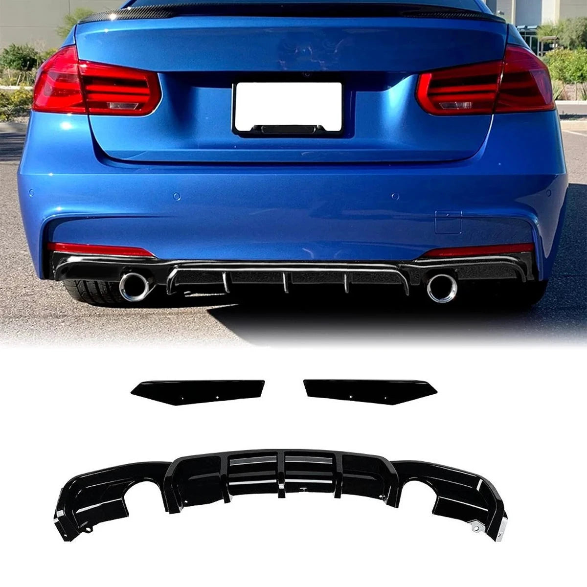Premium Rear Diffuser For BMW 3 Series F30 M Sport by superior interior and more