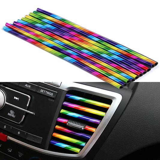 10 Pcs Car Interior Air Vent Grille Decoration Strips Set