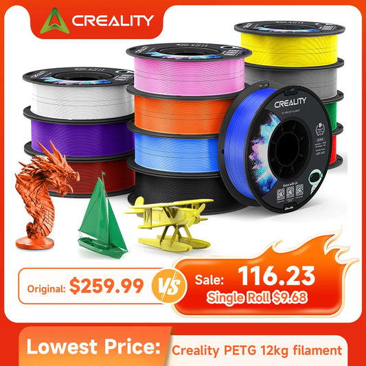 Creality PETG Filament Bundle 12 Rolls Odorless Moistureproof for 3D Printing