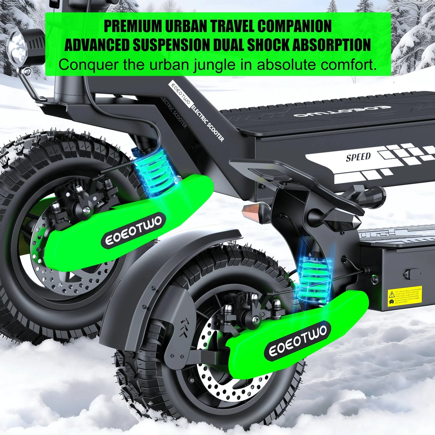 EOEOTWO GT06 Off Road Electric Scooter 1200W 30MPH Dual Suspension by superior interior and more