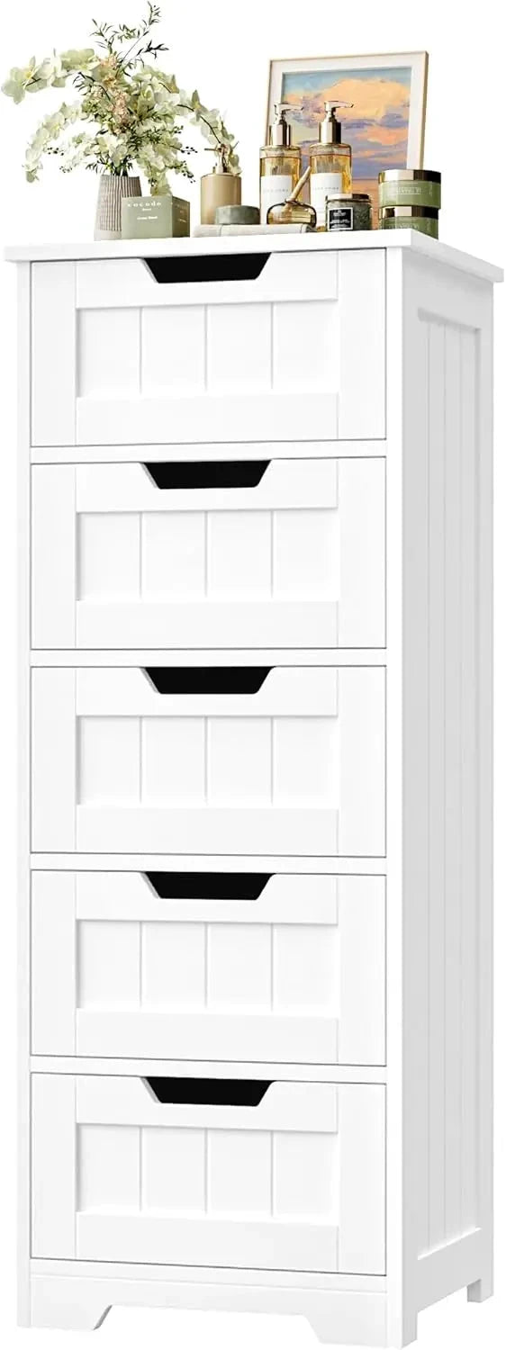 XMSJ Bathroom Cabinet 5 Drawers Wooden Storage Organizer by superior interior and more