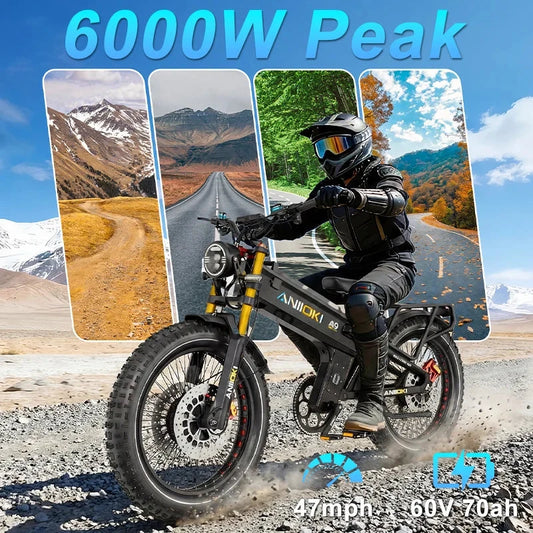 A9 AWD Pro Max Electric Fat Tire Ebike 6000W Peak Motor 75 KmH by superior interior and more