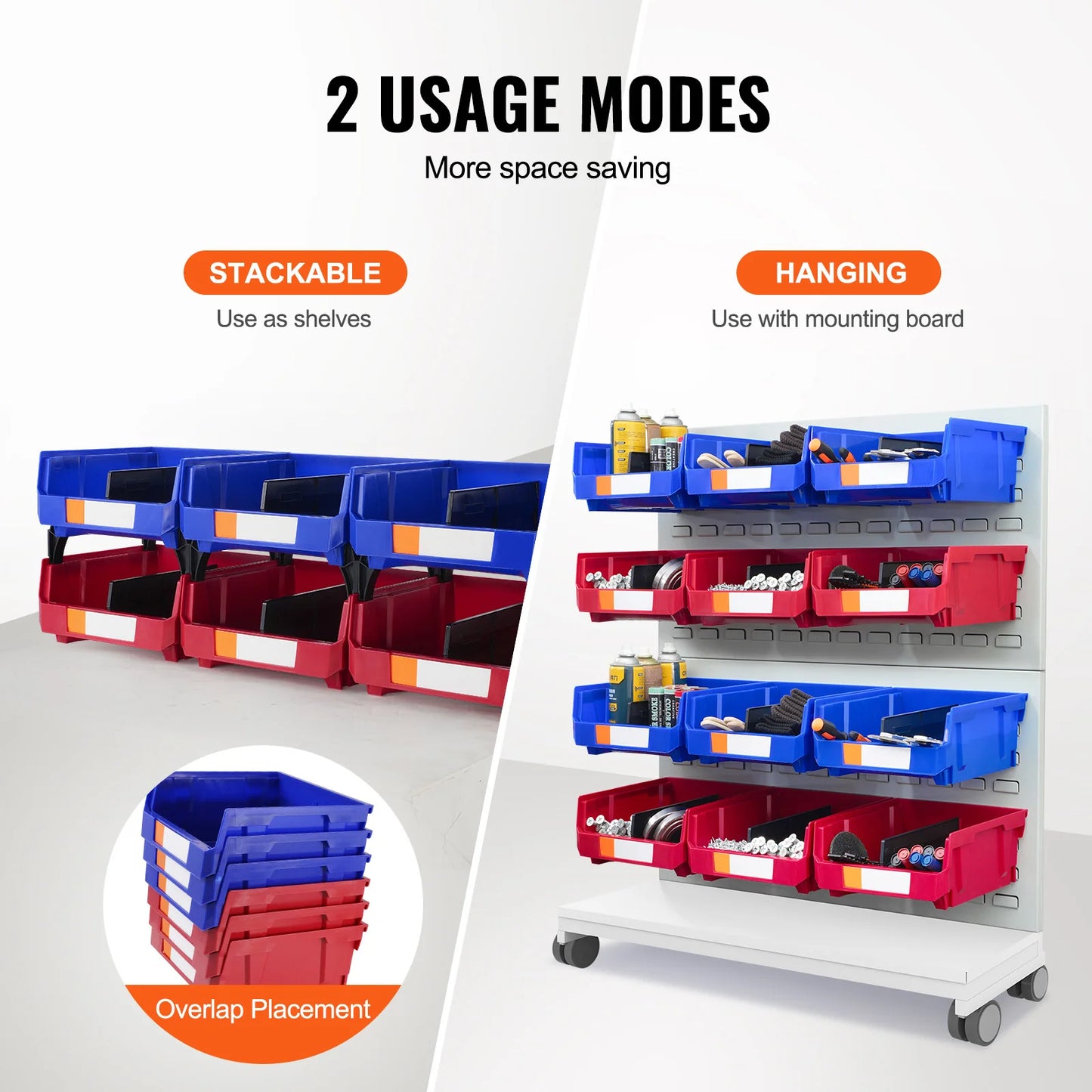 SucceBuy Stackable Garage Storage Bins Wall Mounted Organizer