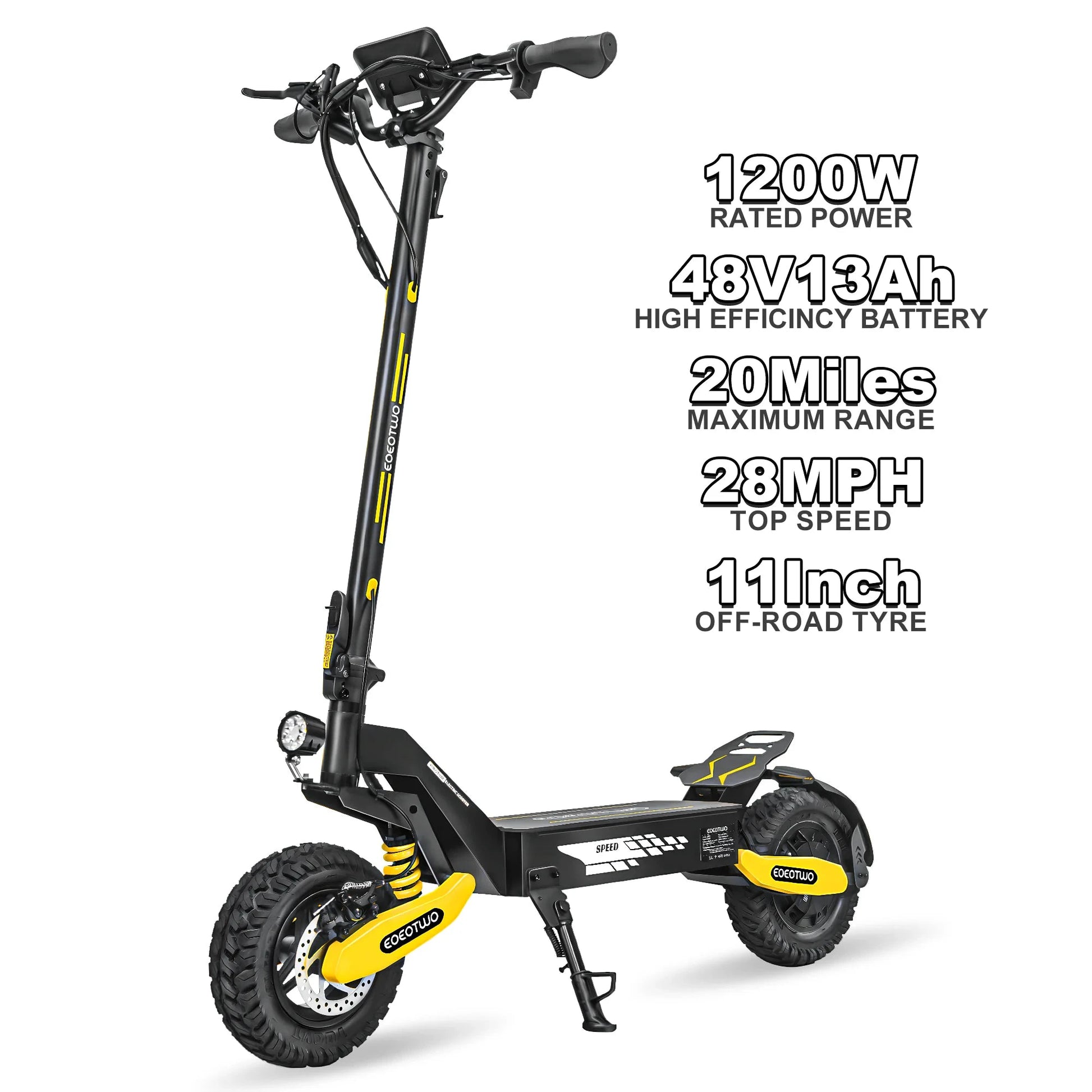EOEOTWO GT06 Off Road Electric Scooter 1200W 30MPH Dual Suspension by superior interior and more