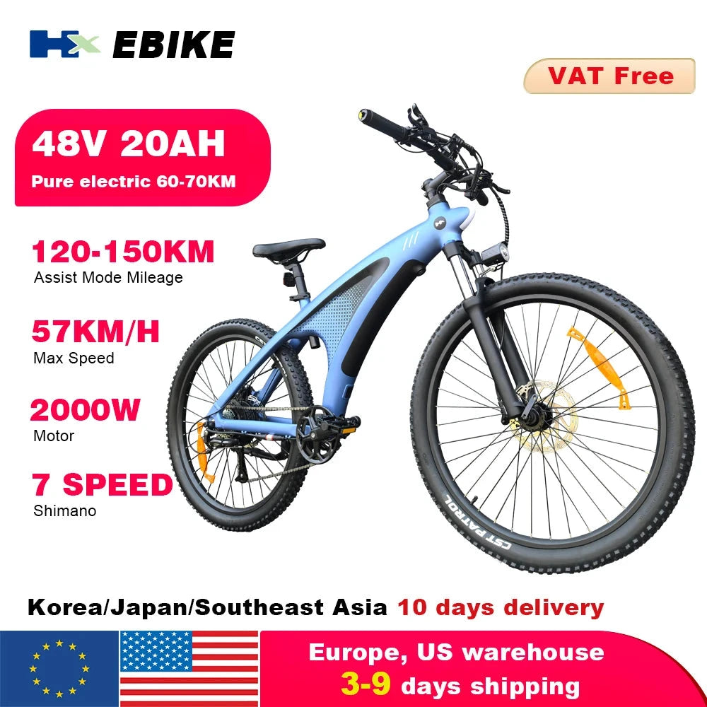 HX Q5 Electric Bike Adult Mountain City Off-Road E-Bike by superior interior and more
