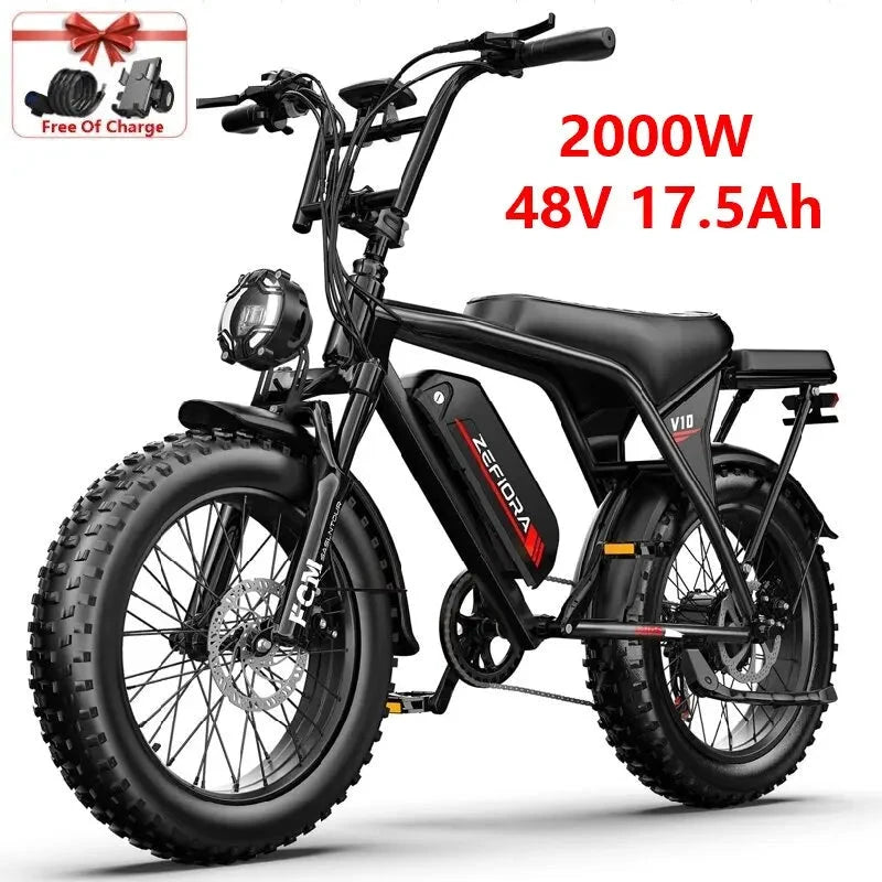 ZEFIORA Electric Bicycle 2000W Ebike With Phone Holder by superior interior and more