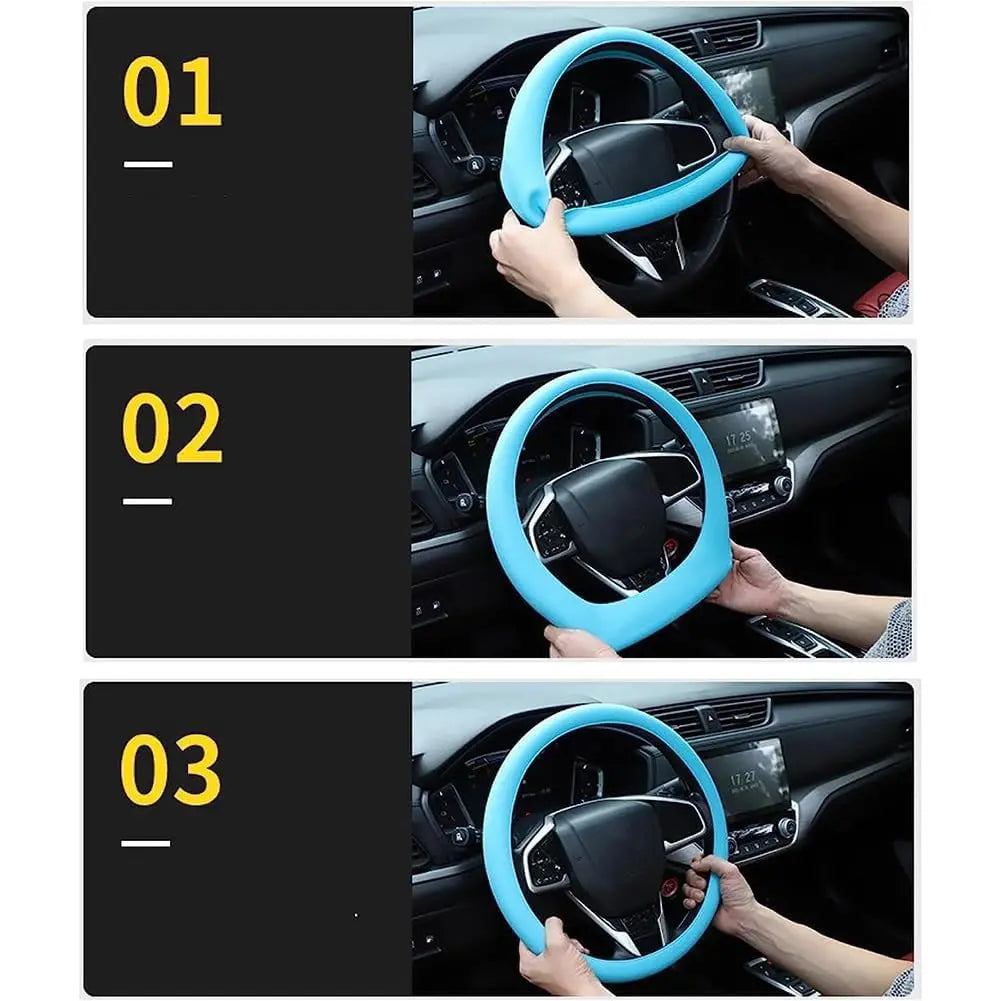 Anti-Slip Silicone Steering Wheel Cover Universal Fit