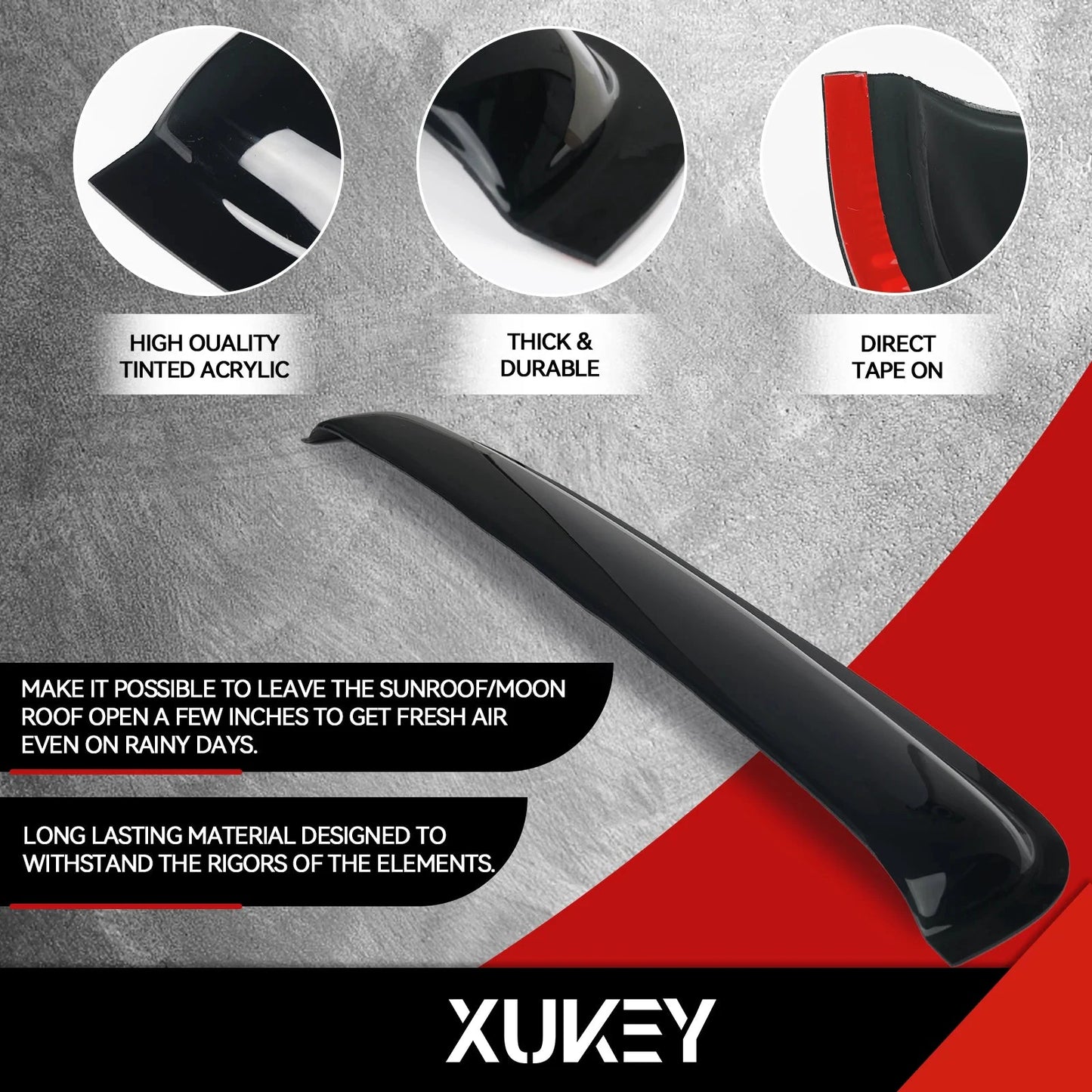 Universal Moonroof Wind Deflector Rain Guard Tape On Installation by superior interior and more
