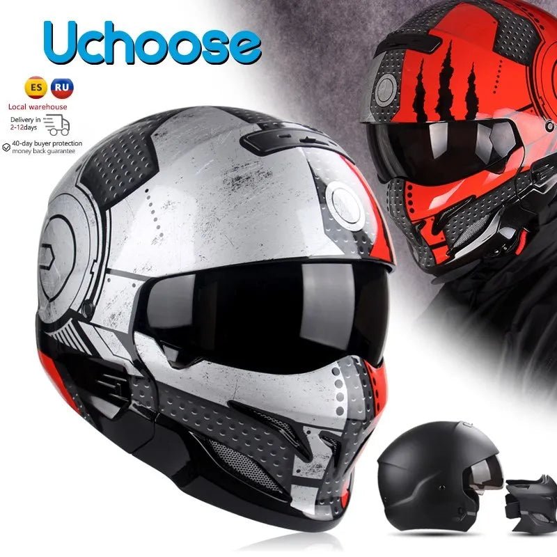 UCHOOSE Detachable Multi Purpose Full Face Helmet For Unisex