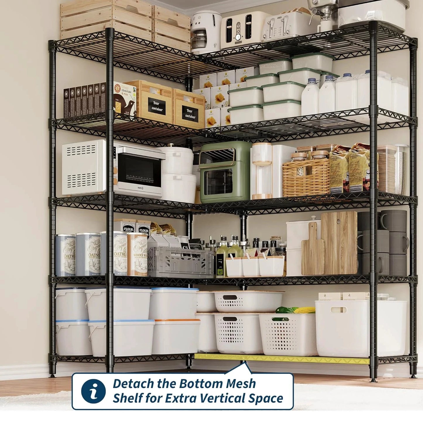 TWISTER.CK Heavy Duty 5-Tier Metal Storage Shelves For Kitchen Garage by superior interior and more