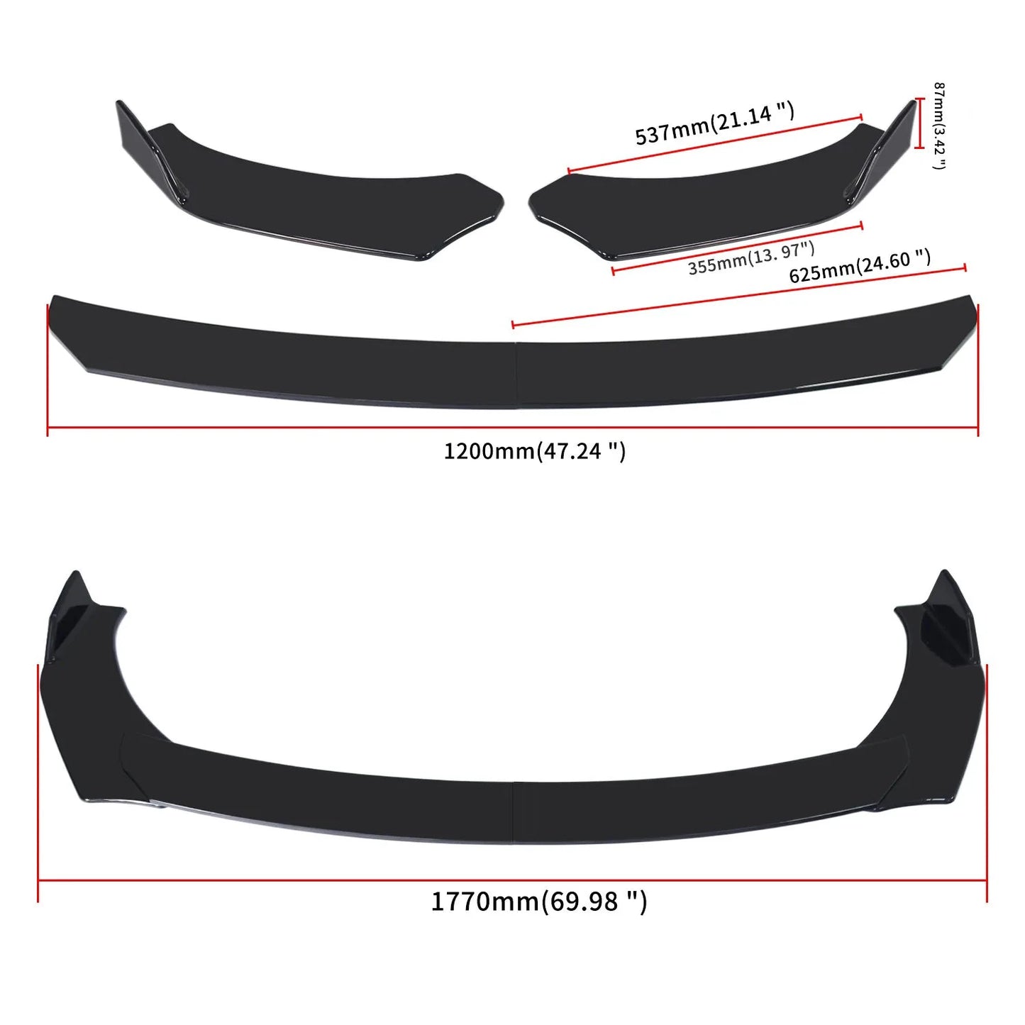 Universal Front Bumper Splitter Lip Spoiler Diffuser Kit by superior interior and more