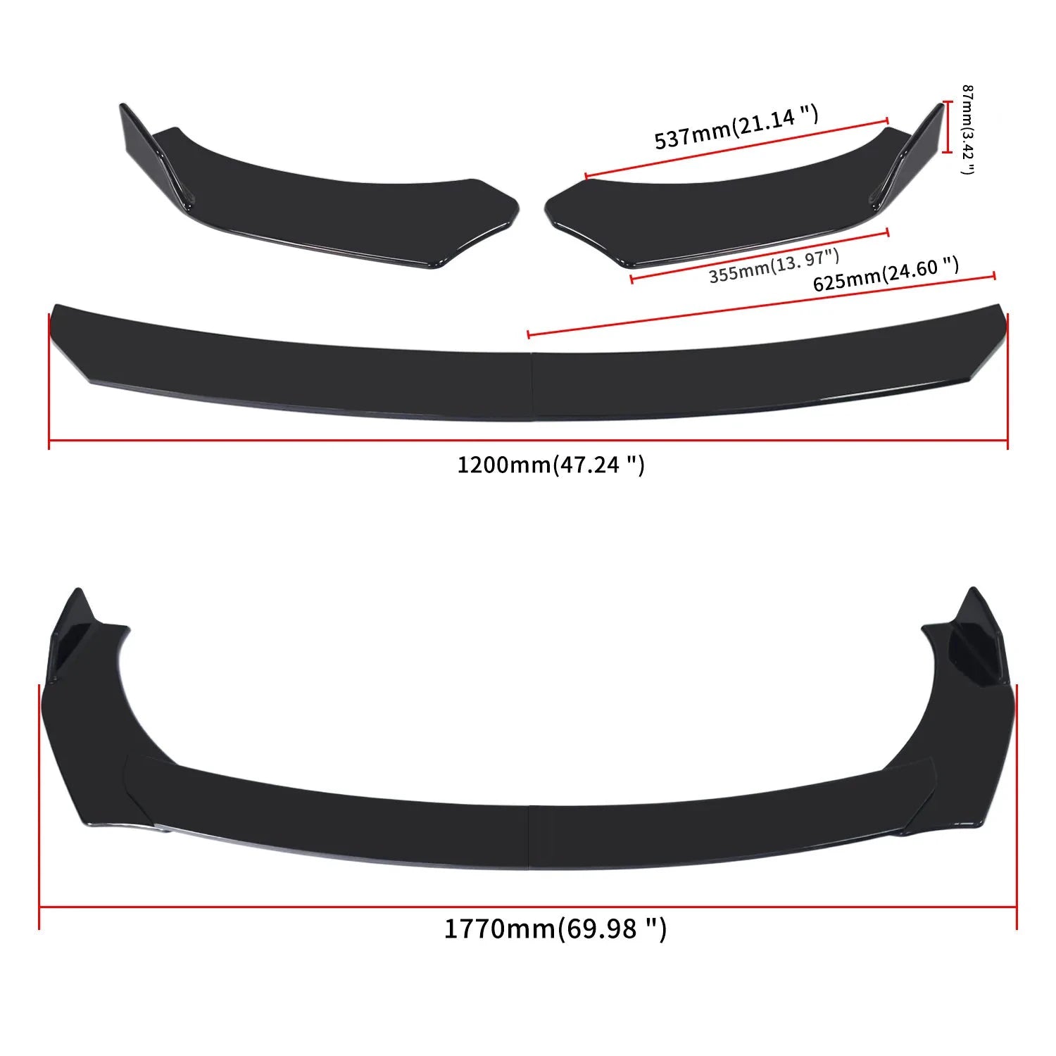 Universal Front Bumper Splitter Lip Spoiler Diffuser Kit by superior interior and more